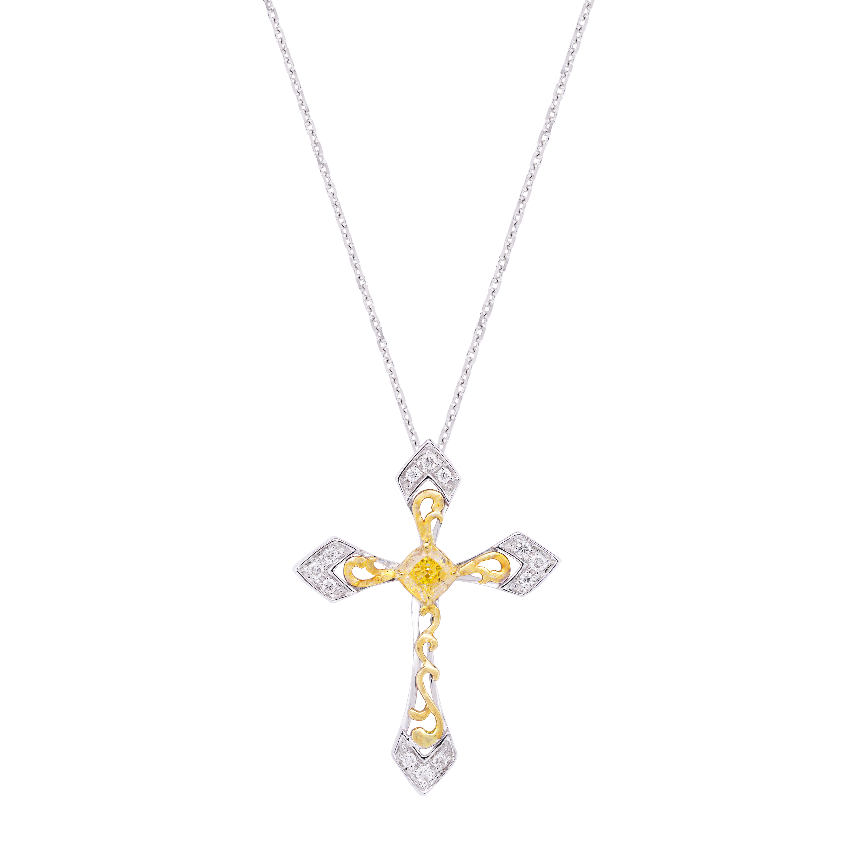 Cross Fancy Diamond Necklace